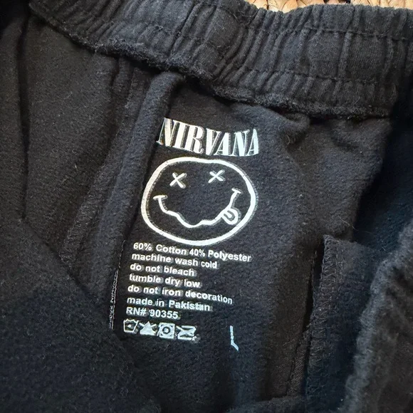 NIRVANA Black and Yellow Athletic Shorts - Picture 3 of 3